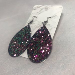 handmade glitter resin earrings #3
